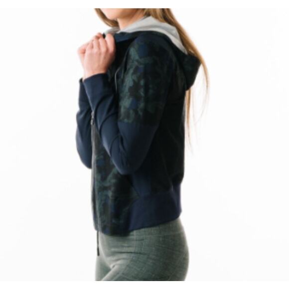 ZYIA Active Lightweight Hooded Full Zip Evening Paradise Mesh Jacket Womens M - Picture 6 of 9